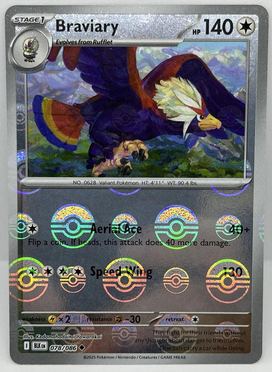 Braviary (Poke Ball Pattern) - Holofoil 078/086 Black Bolt | Uncommon Pokemon Card