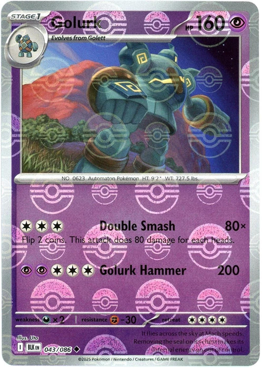 Golurk (Poke Ball Pattern) - Holofoil 043/086 Black Bolt | Uncommon Pokemon Card