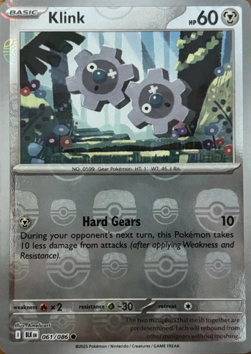 Klink (Master Ball Pattern) - Holofoil 061/086 Black Bolt | Common Pokemon Card