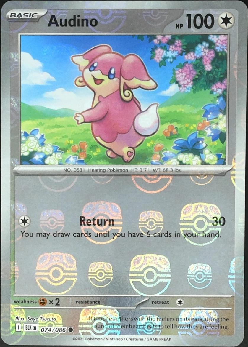 Audino - 074/086 (Master Ball Pattern) - Holofoil 074/086 Black Bolt | Common Pokemon Card