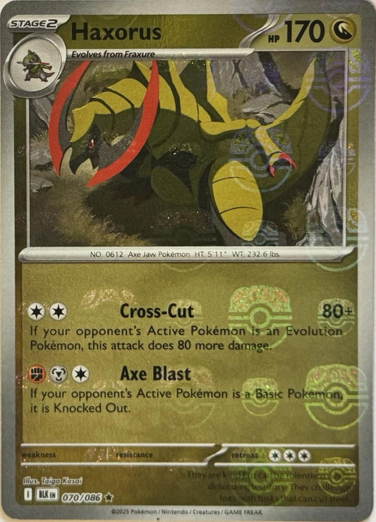 Haxorus (Master Ball Pattern) - Holofoil 070/086 Black Bolt | Rare Pokemon Card