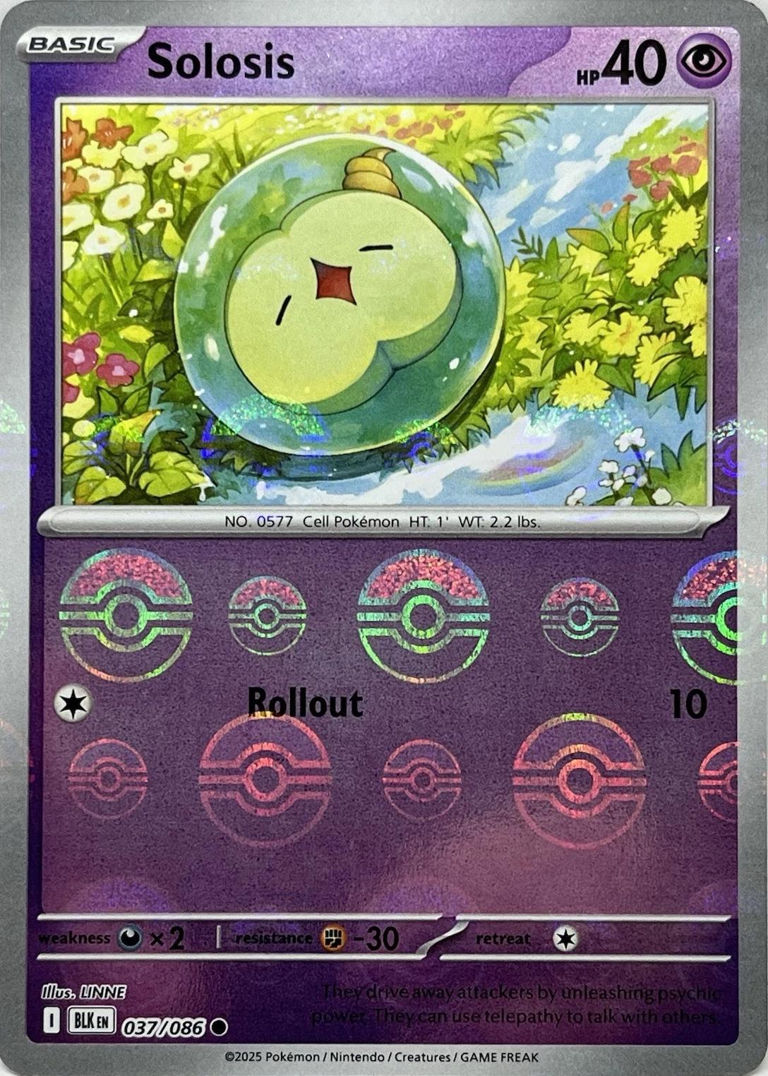 Solosis (Poke Ball Pattern) - Holofoil 037/086 Black Bolt | Common Pokemon Card