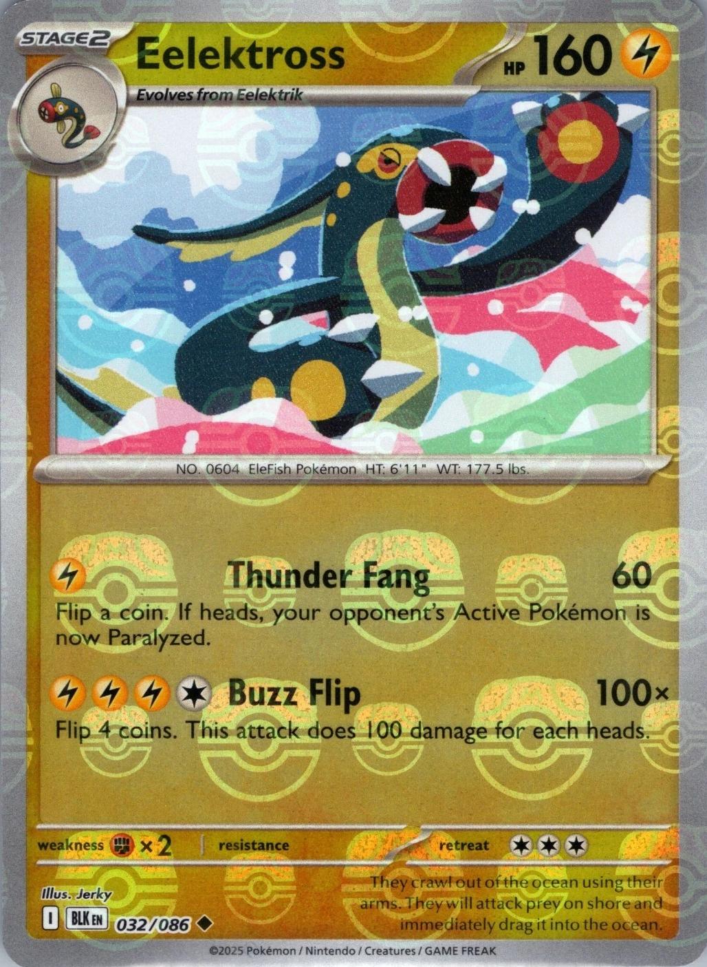 Eelektross (Master Ball Pattern) - Holofoil 032/086 Black Bolt | Uncommon Pokemon Card