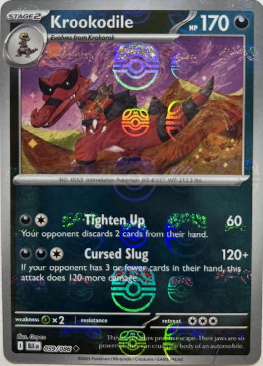 Krookodile (Master Ball Pattern) - Holofoil 059/086 Black Bolt | Uncommon Pokemon Card