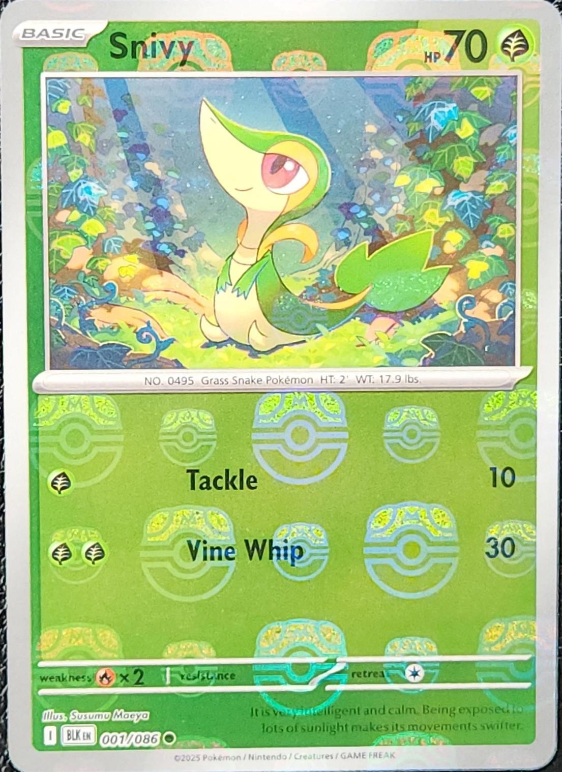 Snivy (Master Ball Pattern) - Holofoil 001/086 Black Bolt | Common Pokemon Card