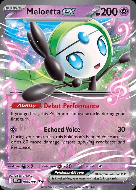 Meloetta ex - Holofoil 044/086 Black Bolt | Double Rare Pokemon Card