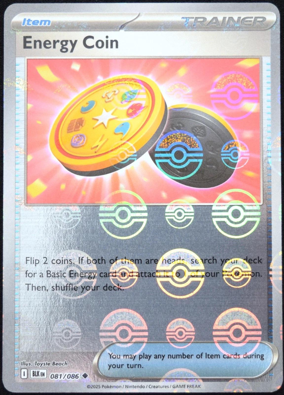 Energy Coin (Poke Ball Pattern) - Holofoil 081/086 Black Bolt | Uncommon Trainer Card