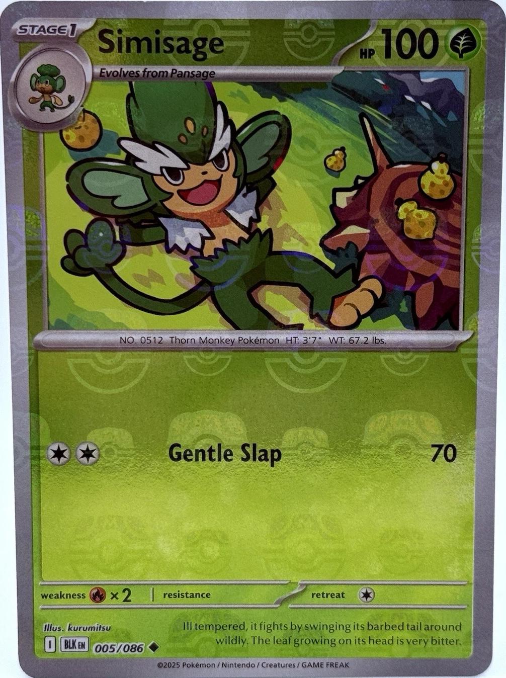 Simisage (Master Ball Pattern) - Holofoil 005/086 Black Bolt | Uncommon Pokemon Card