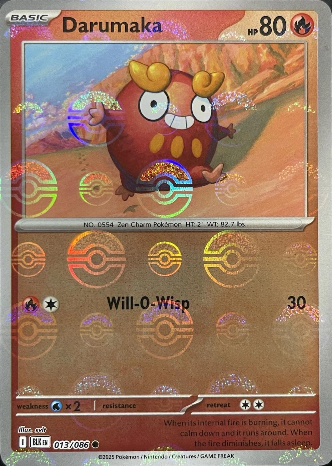 Darumaka (Poke Ball Pattern) - Holofoil 013/086 Black Bolt | Common Pokemon Card