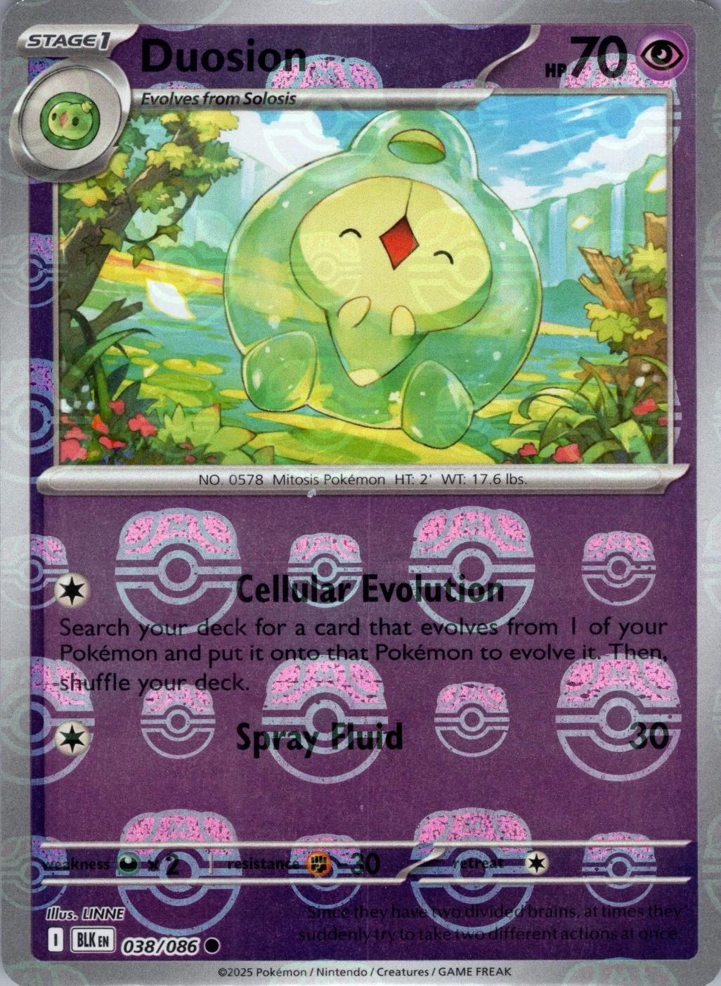 Duosion (Master Ball Pattern) - Holofoil 038/086 Black Bolt | Common Pokemon Card