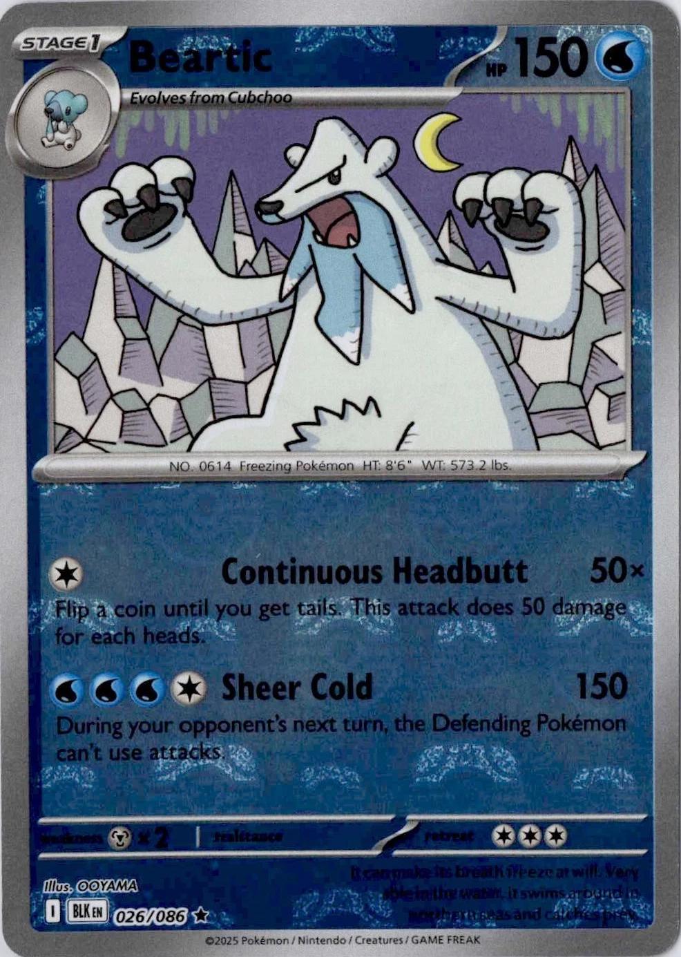 Beartic (Master Ball Pattern) - Holofoil 026/086 Black Bolt | Rare Pokemon Card