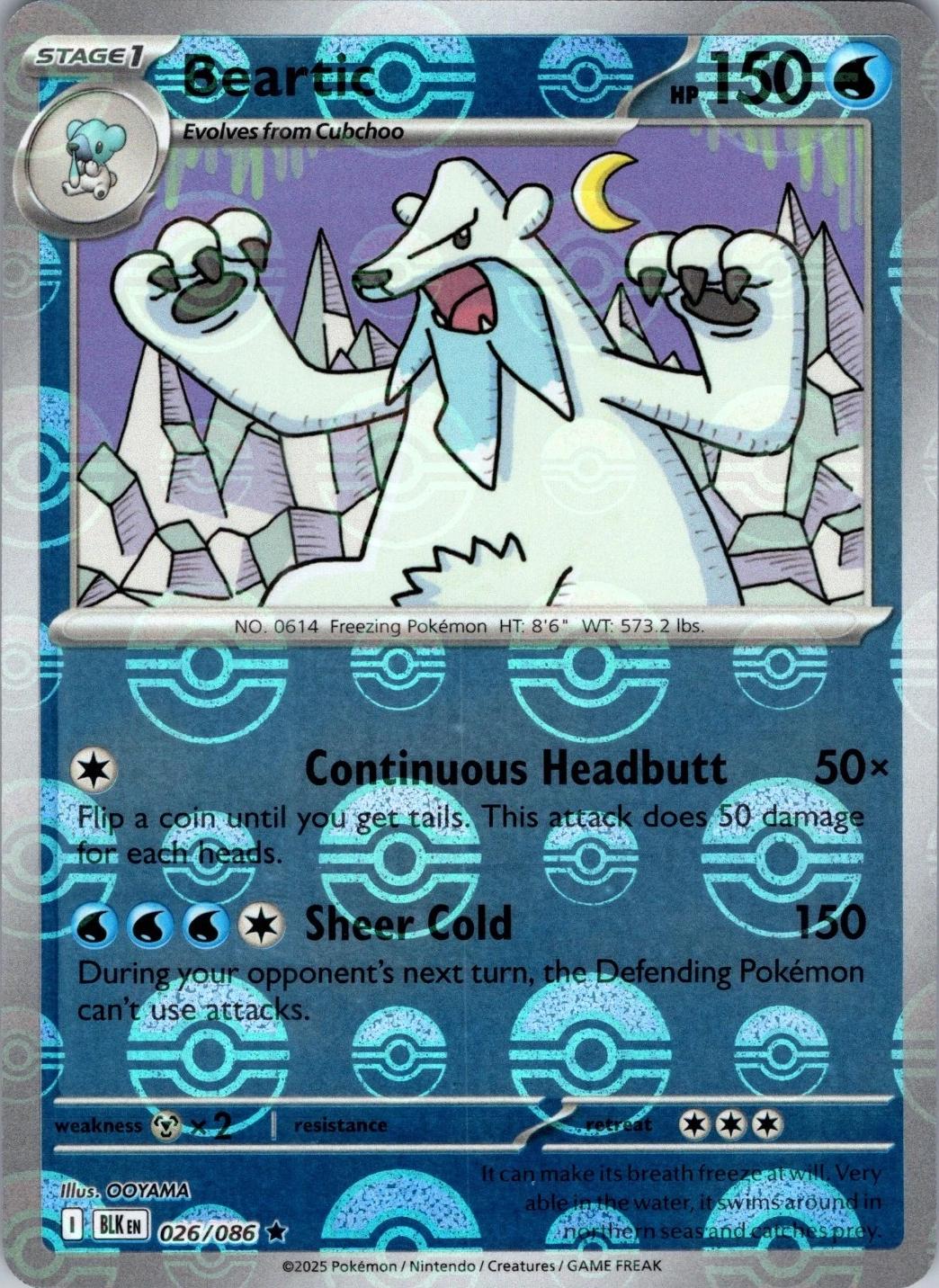 Beartic (Poke Ball Pattern) - Holofoil 026/086 Black Bolt | Rare Pokemon Card