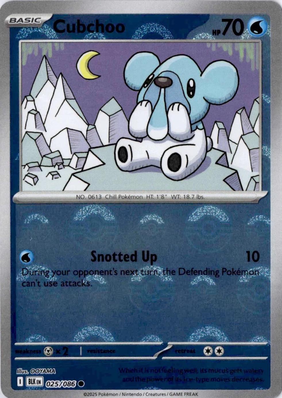 Cubchoo (Poke Ball Pattern) - Holofoil 025/086 Black Bolt | Common Pokemon Card