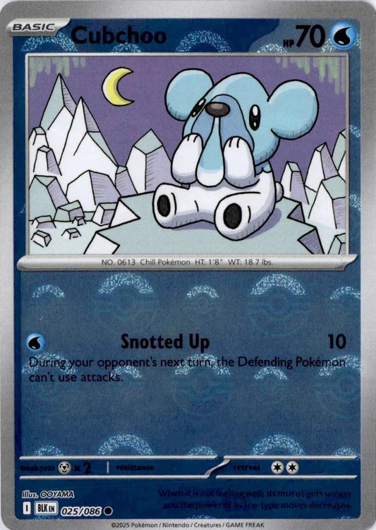 Cubchoo (Poke Ball Pattern) - Holofoil 025/086 Black Bolt | Common Pokemon Card