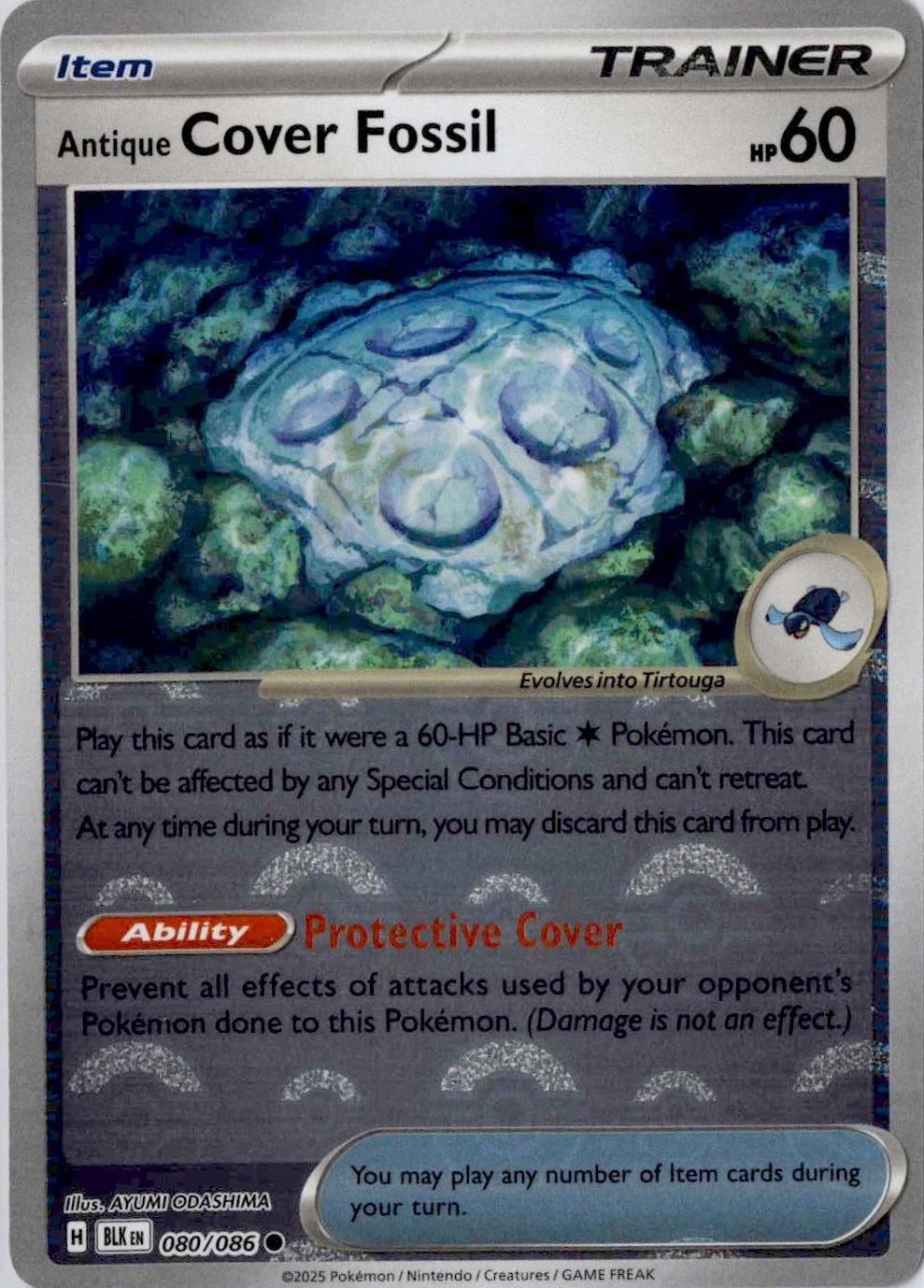 Antique Cover Fossil (Poke Ball Pattern) - Holofoil 080/086 Black Bolt | Common Trainer Card