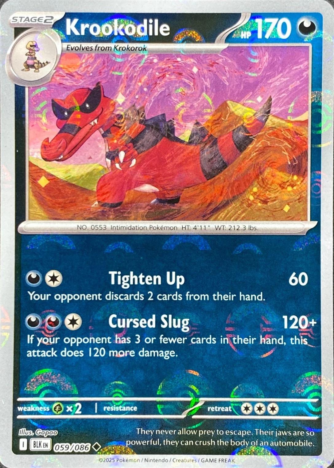 Krookodile (Poke Ball Pattern) - Holofoil 059/086 Black Bolt | Uncommon Pokemon Card