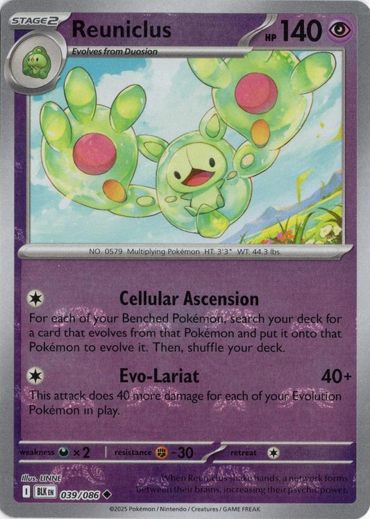 Reuniclus (Master Ball Pattern) - Holofoil 039/086 Black Bolt | Uncommon Pokemon Card