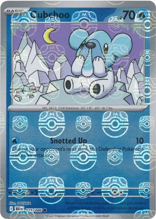 Cubchoo (Master Ball Pattern) - Holofoil 025/086 Black Bolt | Common Pokemon Card