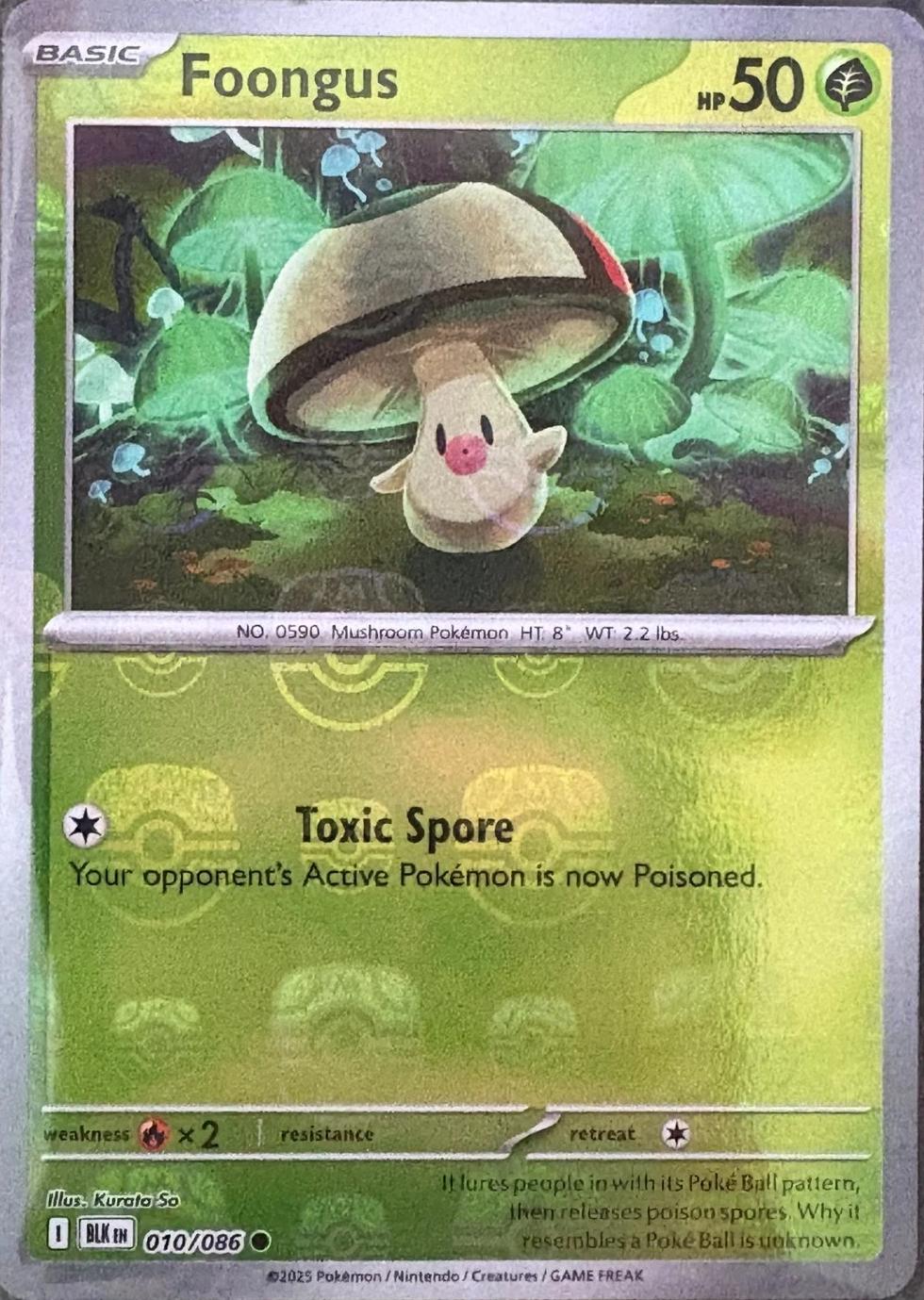 Foongus (Master Ball Pattern) - Holofoil 010/086 Black Bolt | Common Pokemon Card