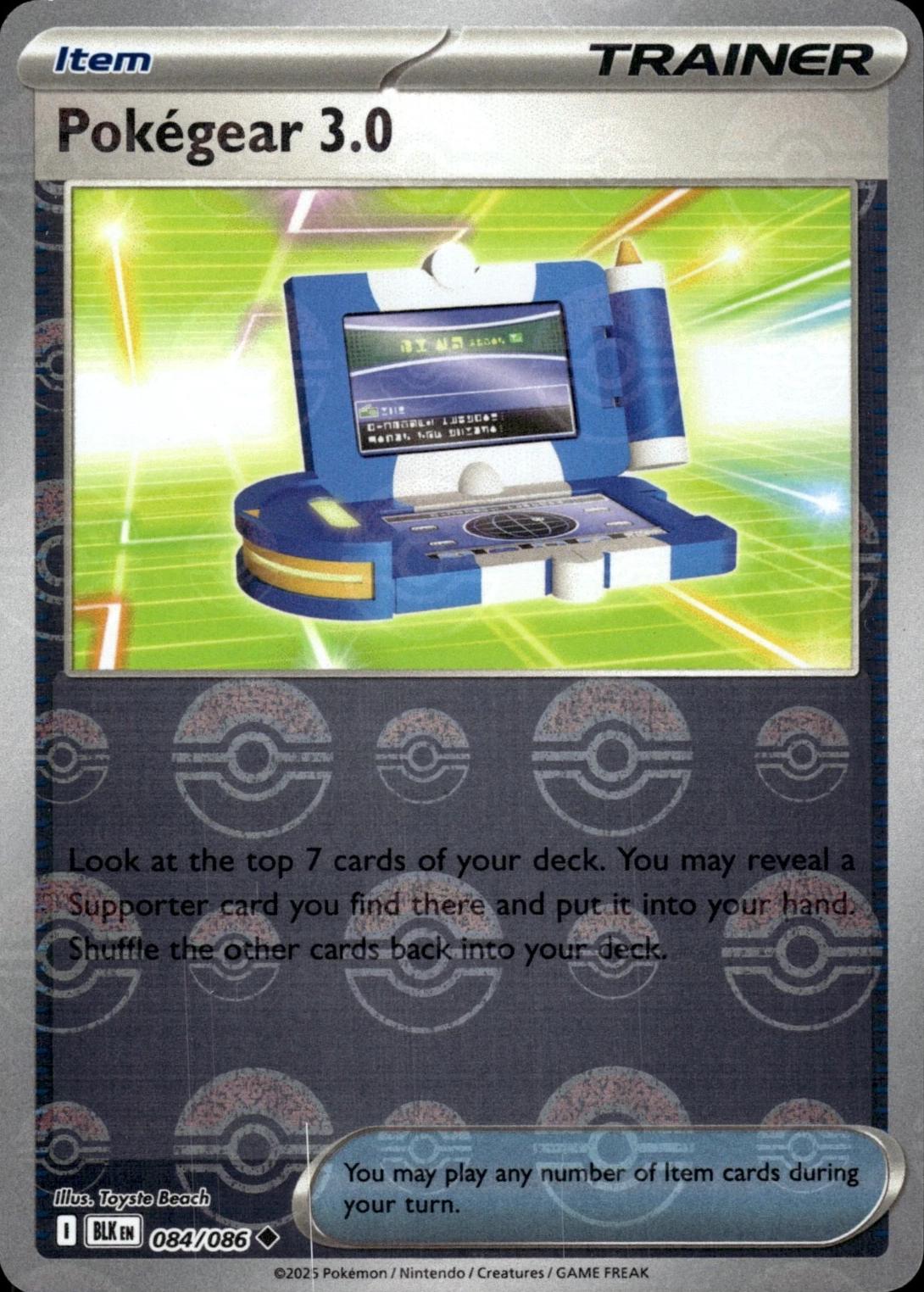 Pokegear 3.0 (Poke Ball Pattern) - Holofoil 084/086 Black Bolt | Uncommon Trainer Card
