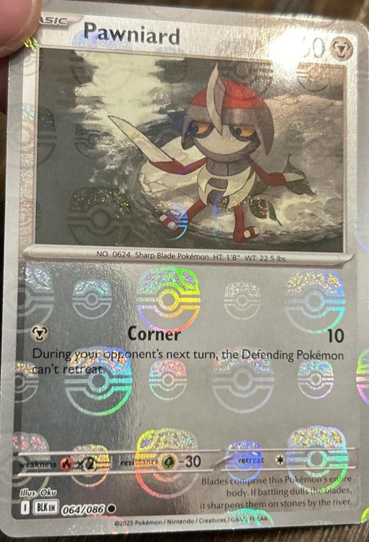 Pawniard (Master Ball Pattern) - Holofoil 064/086 Black Bolt | Common Pokemon Card