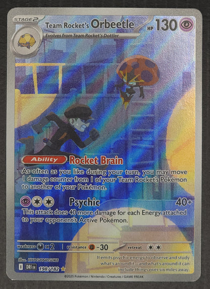Team Rocket’s Orbeetle 198/182 Destined Rivals | Illustration Rare Pokemon Card