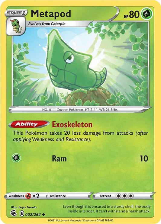 Metapod - Reverse Holofoil 002/264 Fusion Strike | Uncommon Pokemon Card