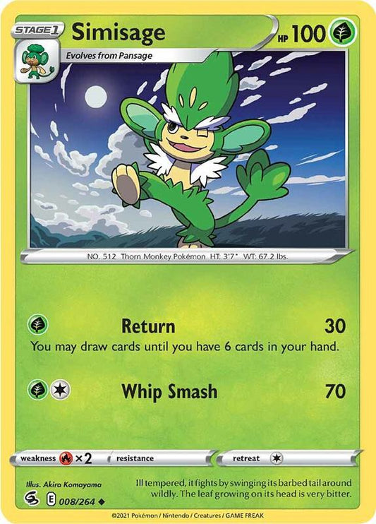 Simisage - Normal 008/264 Fusion Strike | Uncommon Pokemon Card