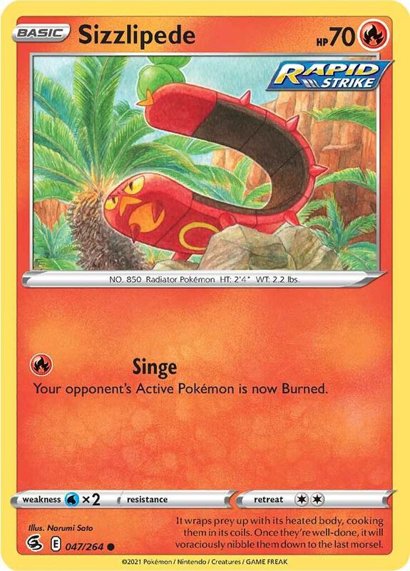 Sizzlipede (47) - Reverse Holofoil 047/264 Fusion Strike | Common Pokemon Card