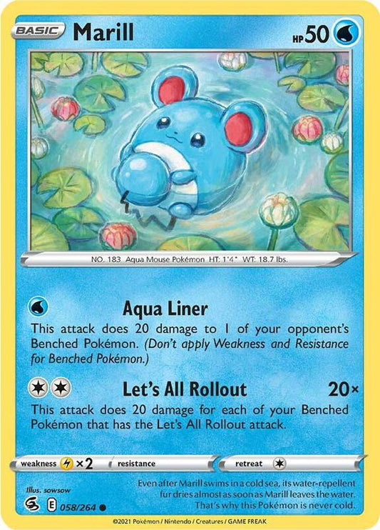 Marill - Reverse Holofoil 058/264 Fusion Strike | Common Pokemon Card