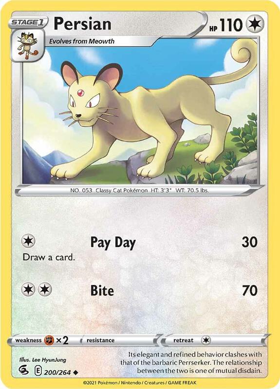 Persian - Reverse Holofoil 200/264 Fusion Strike | Uncommon Pokemon Card