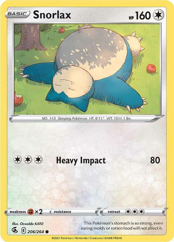 Snorlax - Reverse Holofoil 206/264 Fusion Strike | Common Pokemon Card