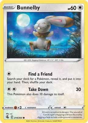 Bunnelby - Reverse Holofoil 214/264 Fusion Strike | Common Pokemon Card