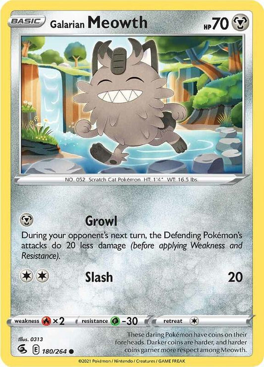 Galarian Meowth - Normal 180/264 Fusion Strike | Common Pokemon Card