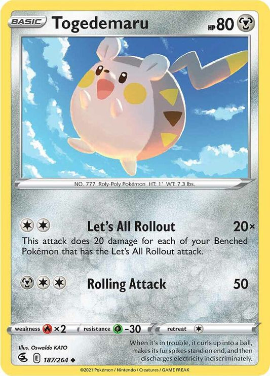 Togedemaru - Reverse Holofoil 187/264 Fusion Strike | Uncommon Pokemon Card
