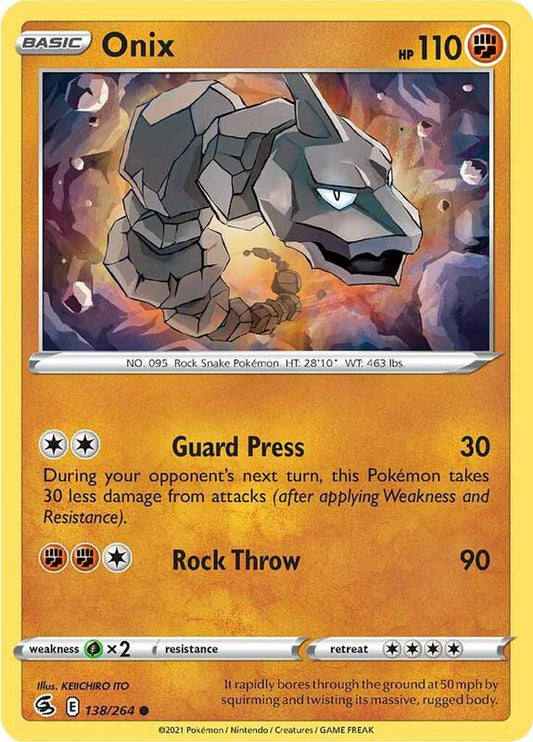 Onix - Normal 138/264 Fusion Strike | Common Pokemon Card