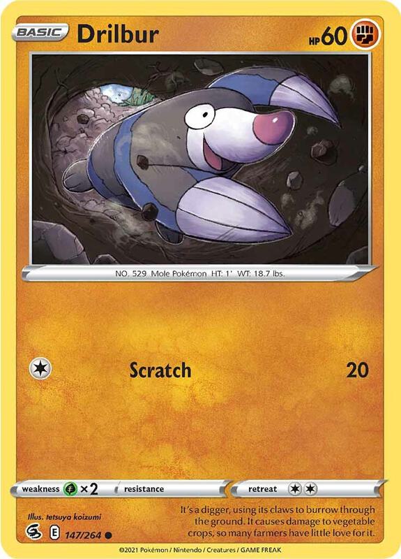 Drilbur - Reverse Holofoil 147/264 Fusion Strike | Common Pokemon Card