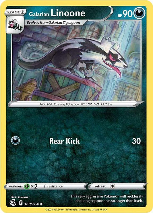 Galarian Linoone - Reverse Holofoil 160/264 Fusion Strike | Uncommon Pokemon Card