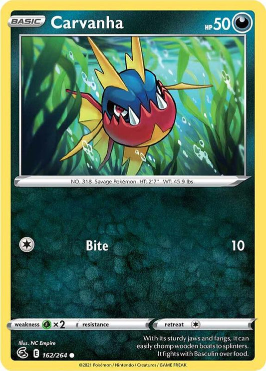 Carvanha - Reverse Holofoil 162/264 Fusion Strike | Common Pokemon Card