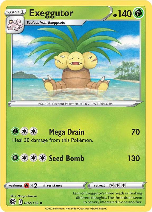 Exeggutor - Reverse Holofoil 002/172 Brilliant Stars | Uncommon Pokemon Card