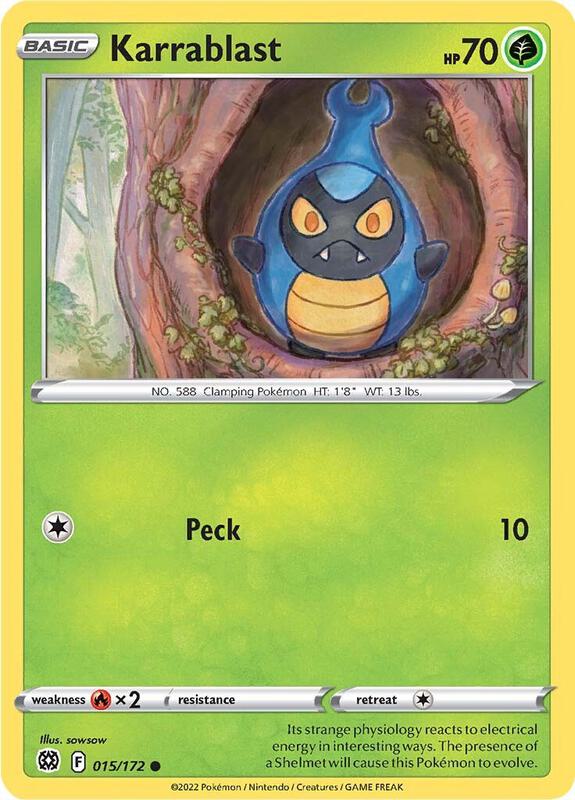 Karrablast - Reverse Holofoil 015/172 Brilliant Stars | Common Pokemon Card