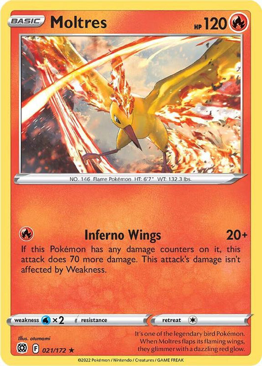 Moltres - Holofoil 021/172 Brilliant Stars | Rare Pokemon Card