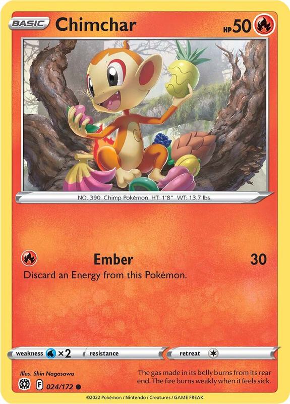 Chimchar - Reverse Holofoil 024/172 Brilliant Stars | Common Pokemon Card