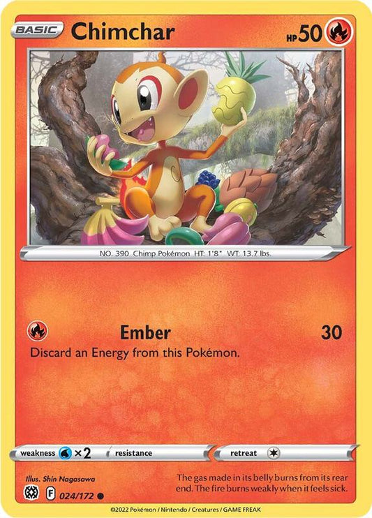 Chimchar - Normal 024/172 Brilliant Stars | Common Pokemon Card