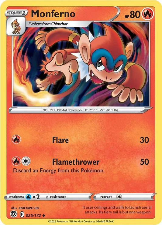 Monferno - Normal 025/172 Brilliant Stars | Uncommon Pokemon Card
