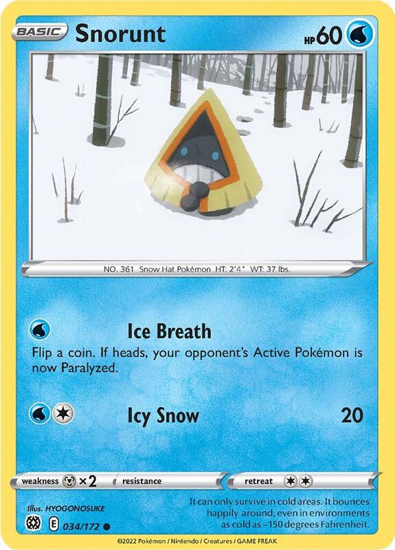 Snorunt - Reverse Holofoil 034/172 Brilliant Stars | Common Pokemon Card