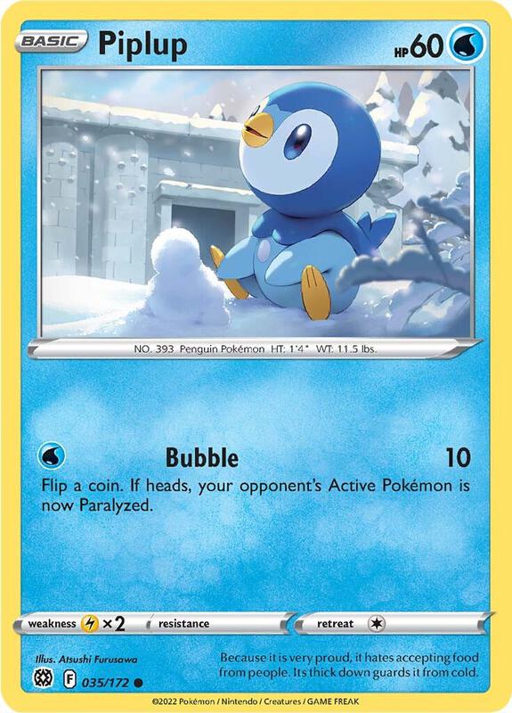Piplup - Reverse Holofoil 035/172 Brilliant Stars | Common Pokemon Card