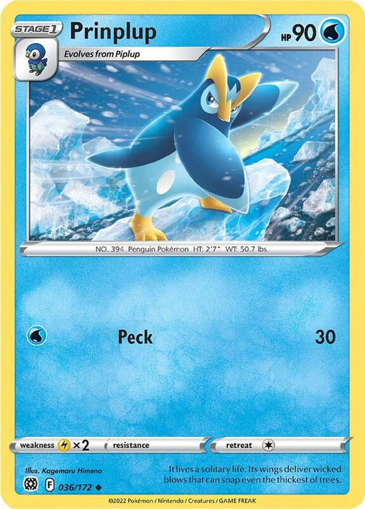 Prinplup - Reverse Holofoil 036/172 Brilliant Stars | Uncommon Pokemon Card