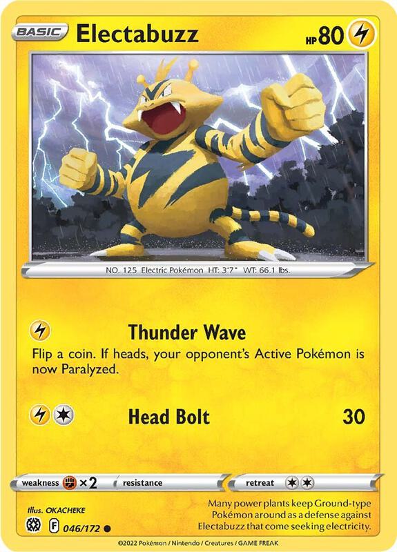 Electabuzz - Reverse Holofoil 046/172 Brilliant Stars | Common Pokemon Card