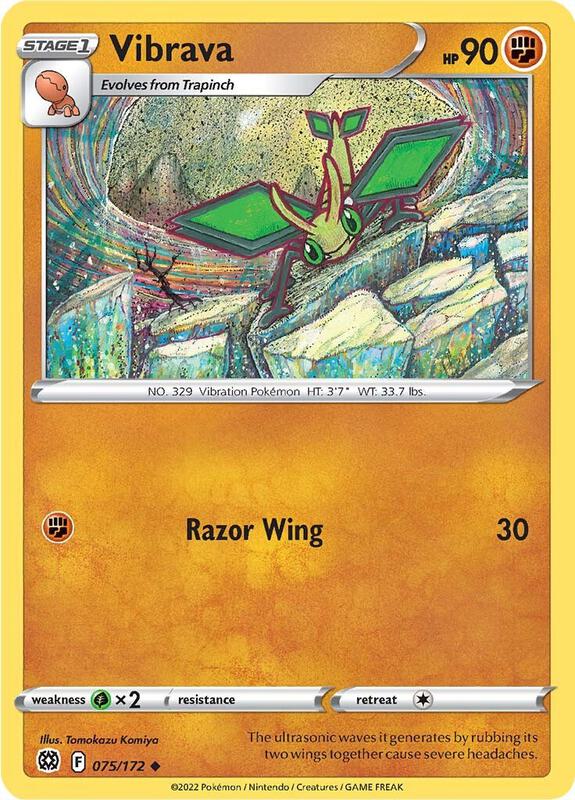 Vibrava - Reverse Holofoil 075/172 Brilliant Stars | Uncommon Pokemon Card